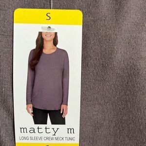 Matty M Women's Long Sleeve Crew Neck Tunic Top S